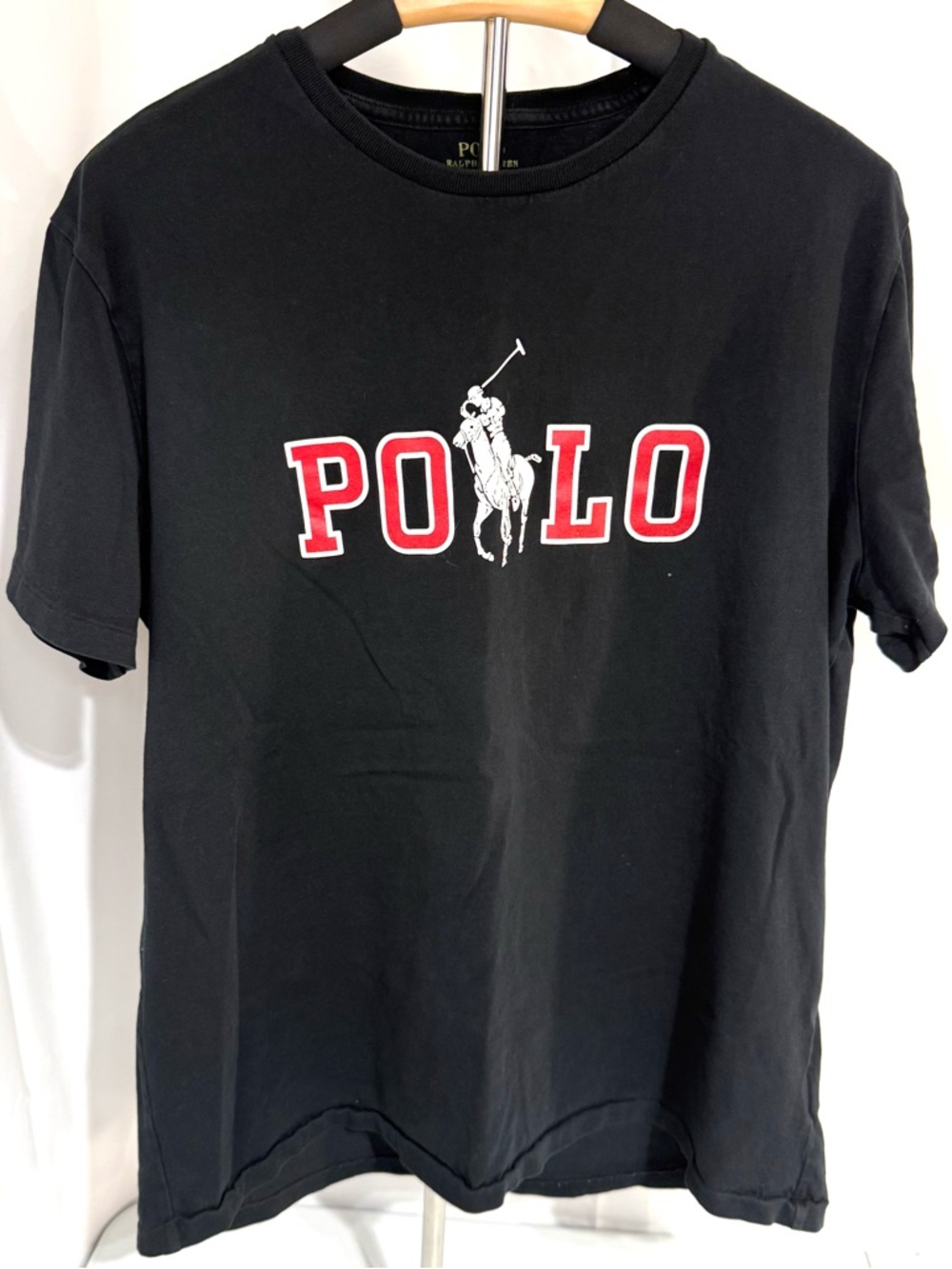 Polo Ralph Lauren Logo Tee Black‎ Graphic Shirt XL 100% Cotton